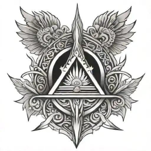 Assyrian words to love, to struggle, to live. surrounded by fire tattoo design idea