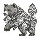 Combine Navajo symbols with a bear silhouette for a unique tattoo tattoo design idea