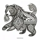 Combine Navajo symbols with a bear silhouette for a unique tattoo tattoo design idea