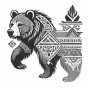 Combine Navajo symbols with a bear silhouette for a unique tattoo tattoo design idea