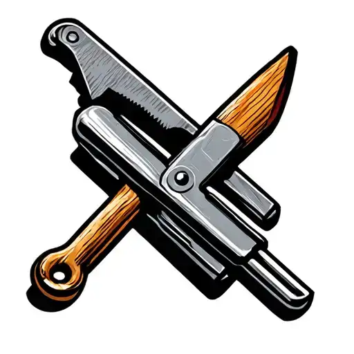 Carpenter tools tattoo design idea