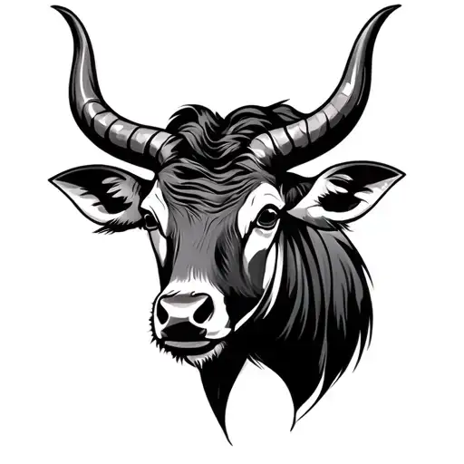 Banteng Head, Nature, Protector, Family tattoo design idea