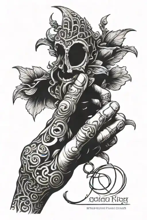 elden ring finger tattoo design idea