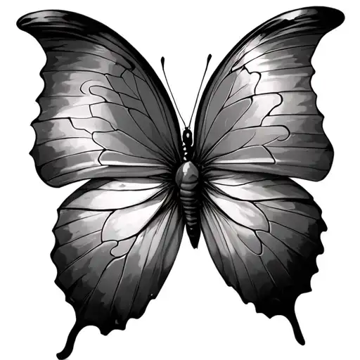 semicolon butterfly with puzzle piece wings tattoo design idea