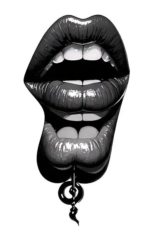 “Sugaray” lips tattoo design idea