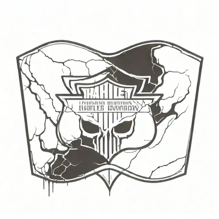 harley davidson bar and shield tattoo design idea