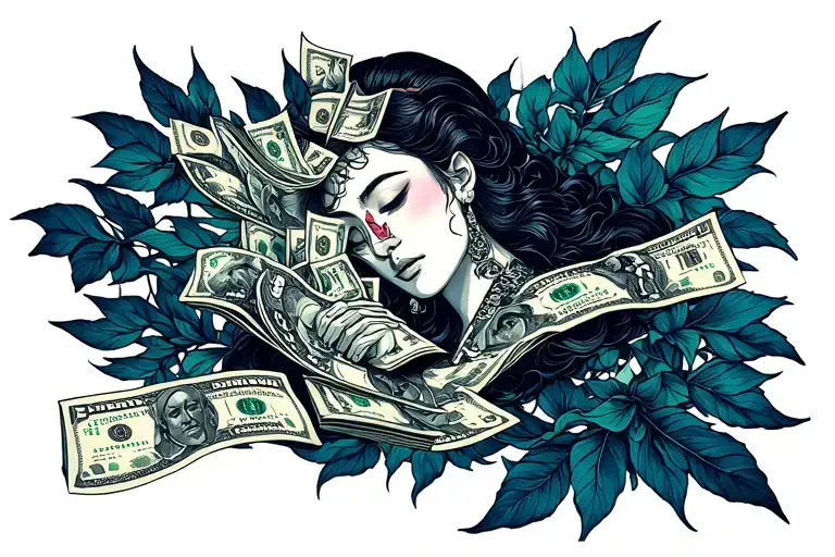 Money Power Respect No love with money tattoo design idea