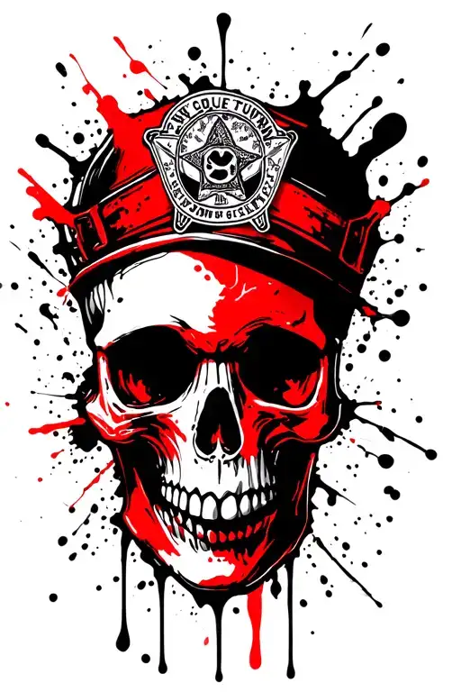 skull ada county sheriff's tattoo design idea
