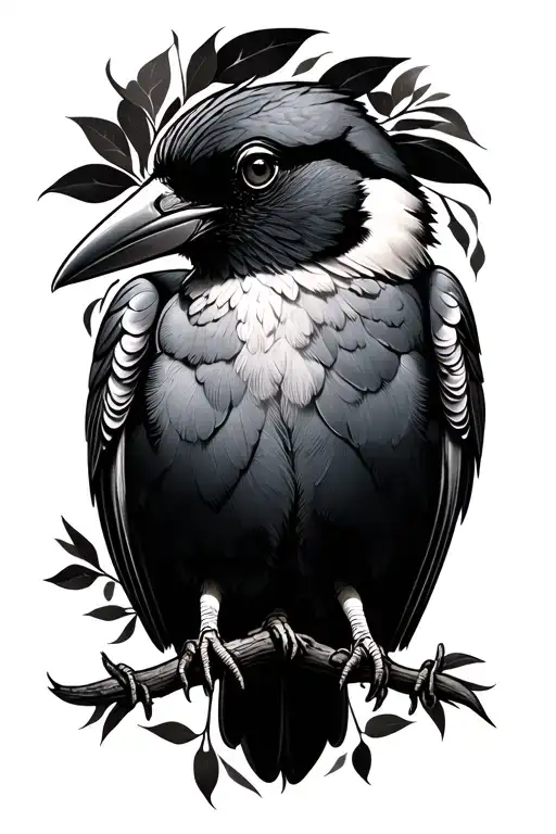Australian magpie tattoo design idea