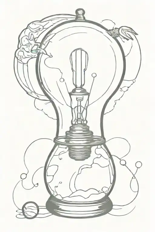 salt shaker pouring, globe inside, lightbulb tattoo design idea