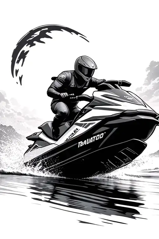 Get on a jet ski tattoo design idea