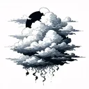 cloud like background tattoo design idea