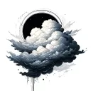 cloud like background tattoo design idea