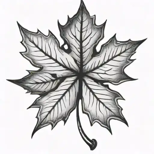 maple leaf shaped like tattoo design idea