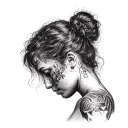 woman ptsd depression anxiety mental health tattoo design idea