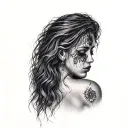 woman ptsd depression anxiety mental health tattoo design idea