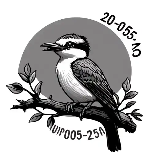 "20-05-25" "20-05-25" kookaburra sitting on a branch wrapped tattoo design idea