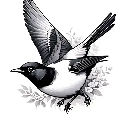Willy Wagtail tattoo design idea