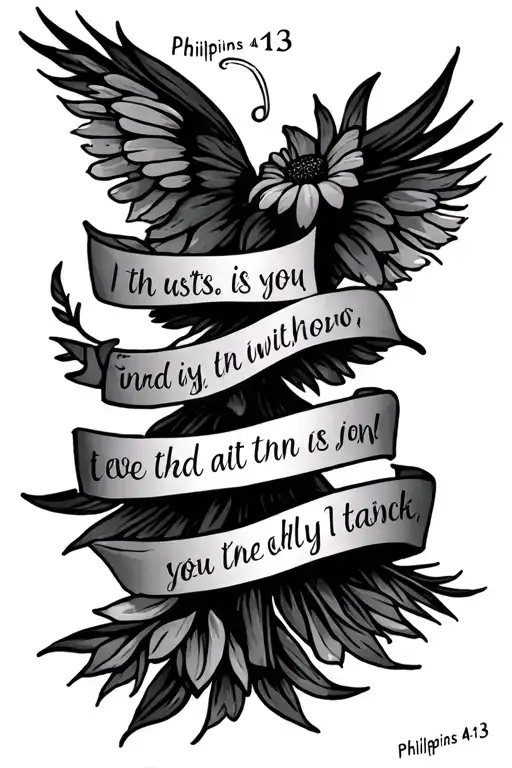 bible verse Philippians 4:13 tattoo design idea