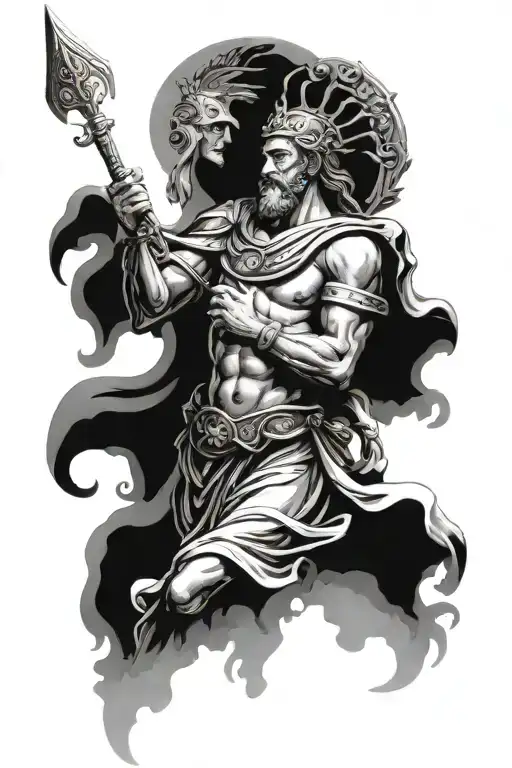 Odysseus with Argos and Athena tattoo design idea