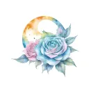 mandala  roses and stars with moon tattoo design idea