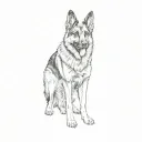 a german shepherd dog tattoo design idea