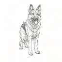 a german shepherd dog tattoo design idea