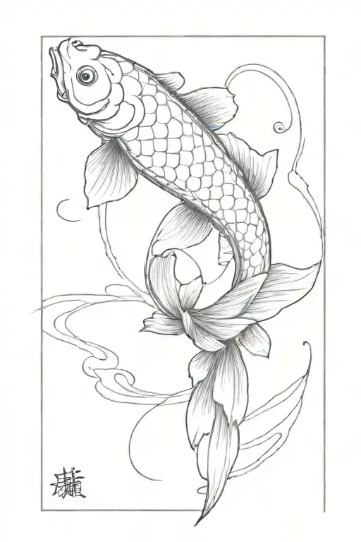smoke turns to koi fish transforming tattoo design idea