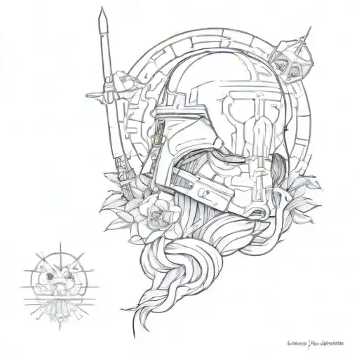 Tattoo Description for Full-Back Memorial PieceDimensions: Full back for a 5'1" femaleTheme: Star Wars-inspired memor tattoo design idea