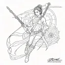 Tattoo Description for Full-Back Memorial PieceDimensions: Full back for a 5'1" femaleTheme: Star Wars-inspired memor tattoo design idea