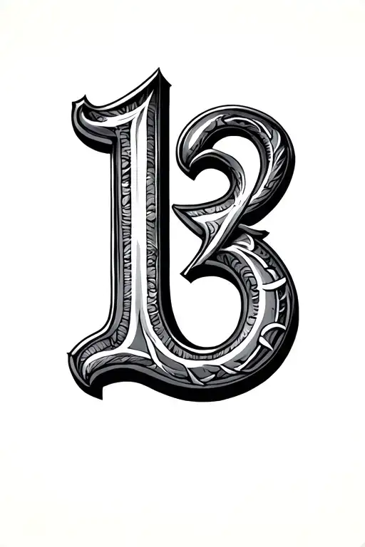 thirteen number 13 tattoo design idea