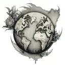 the world is yours globe tattoo design idea