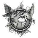 the world is yours globe tattoo design idea