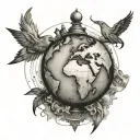 the world is yours globe tattoo design idea