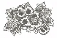 cat paw print with date tattoo tattoo design idea