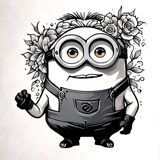 minion working tattoo design idea