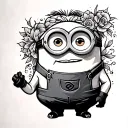 minion working tattoo design idea