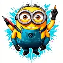 minion working tattoo design idea