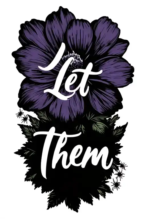 "Let Them" violet flower tattoo design idea