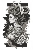Nike goddess tattoo design idea