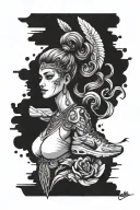 Nike goddess tattoo design idea