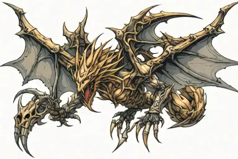 Final Fantasy 9 bahamut tattoo design idea