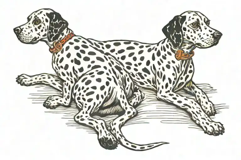 dalmatian dog play position tattoo design idea