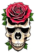 rose and gorilla skull tattoo design idea