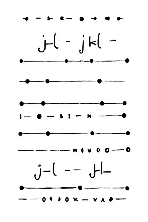 "Jkl" Morse code design tattoo design idea