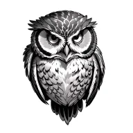 owl flying tattoo design idea