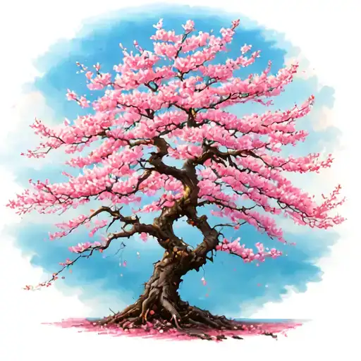 Cherry Blossom tree tattoo design idea