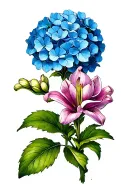 hydrangea flower, cali lily, magnolia, gladious III, narcissus flower tattoo design idea