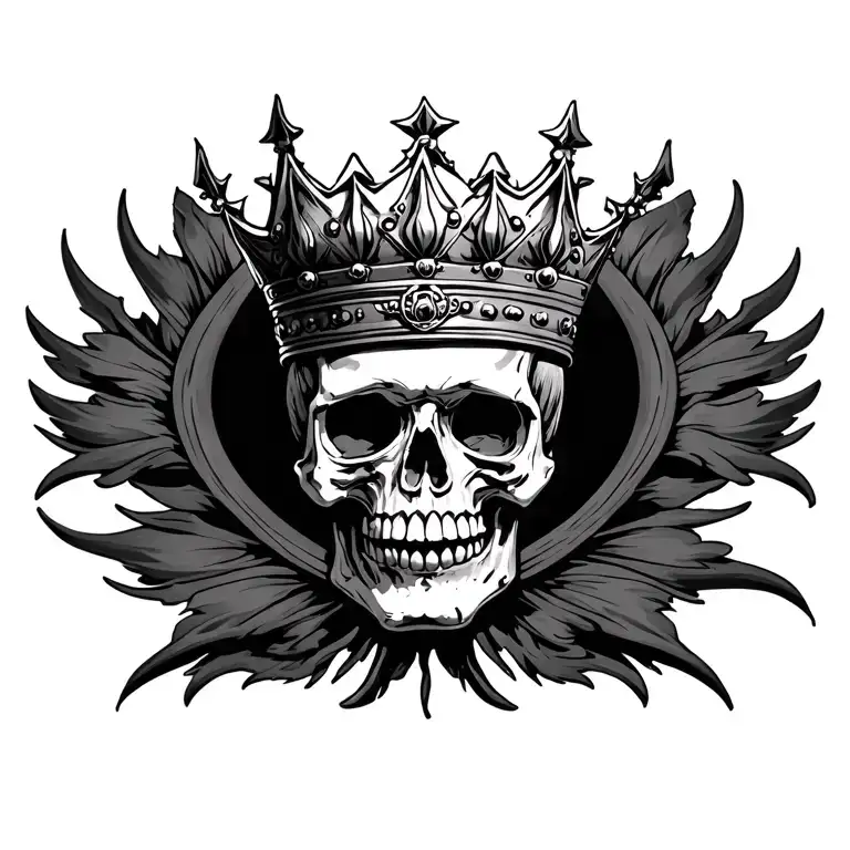 chest tattoo skull king crown tattoo design idea