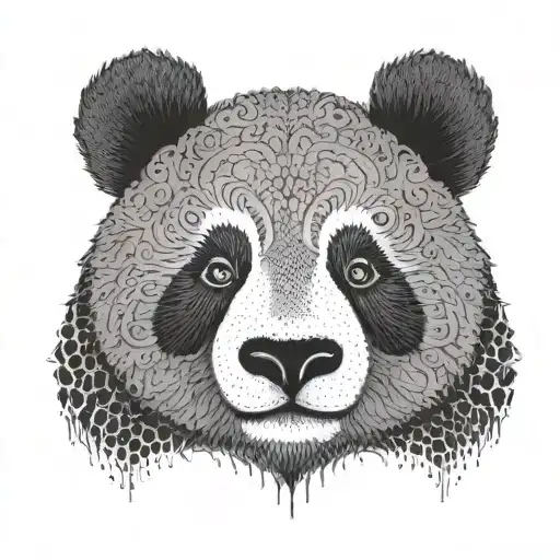 Panda face tattoo design idea